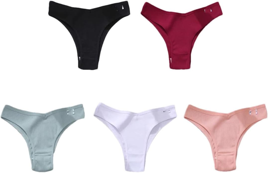 Hgvcfcv 5Pcs/Set Women Panties Cotton Underwear Comfortable Underpants Low-Rise T-Back Panty Female Lingerie