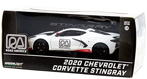 Modelo Chevrolet Corvette C8 Stingray 1/24 Blanco miniatura 3