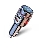 LIHAN Bluetooth Car Adapter,HiFi FM Transmitter,48W Charger,Siri Assistant
