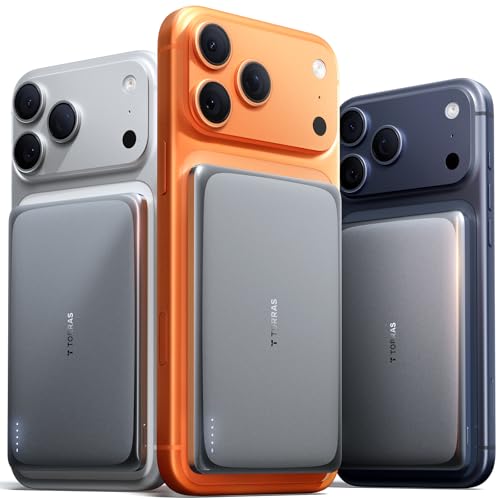 TORRAS MiniMag Pro 半固体電池 モバイルバッテリー MagSafe対応 0.8CM 極薄 軽量 小型 5000mAh マグネット式 iPhone 17 / 16 / 15 / 14 / 13 / 12 シリーズ対応 PSE認証済 (月灰・グレー)の商品画像（Amazon）