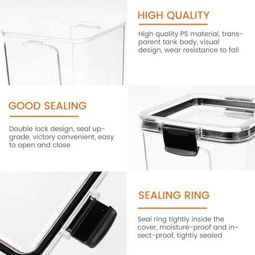 Snack Containers with Lids, Durable Leakproof Stackable Reusable Clear Plastic Food Storage Containers,Space Saving Airtight Bpa-Free Snack Box for Refrigerator Cupboard Freezer and Dishwasher (Black) - image 6