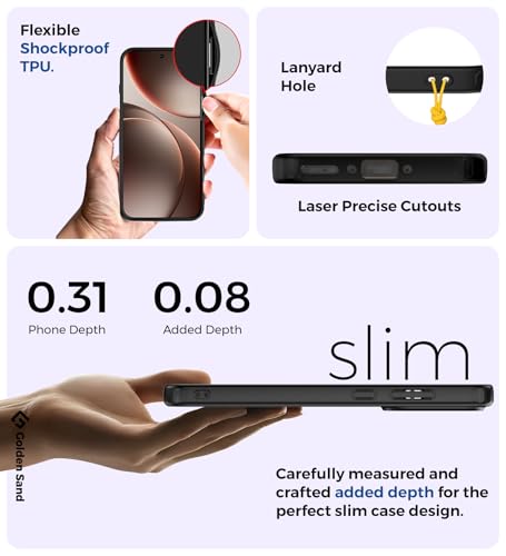 Image of Golden Sand for Oppo Find X9 5G, Oppo Find X9s 5G Back Cover - Rugged Frosted Semi Transparent PC Shock Proof Slim Case, Space Black