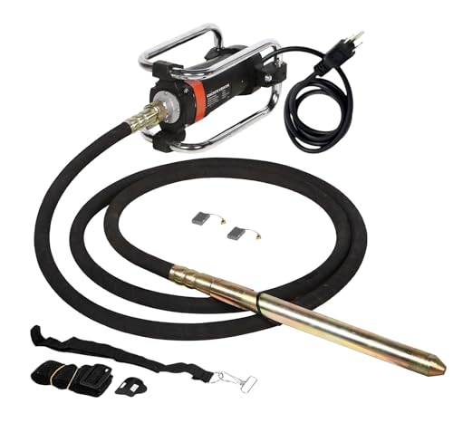 1600W Power Concrete Vibrator, 16000RPM 2HP Handheld Concrete Vibrating Tool, Concrete Construction Immersion Vibrator with Ø1.5” Rod & 14.75ft Flexible Shaft
