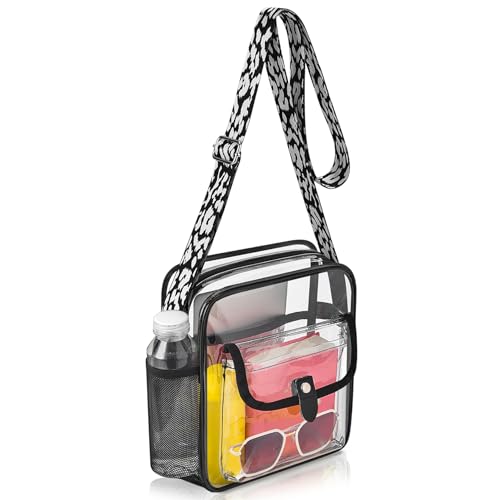 Image of SPODEARS Clear Crossbody Bag for Stadium, Concert, Festival & More - Adjustable Shoulder Strap & Bottle Holder