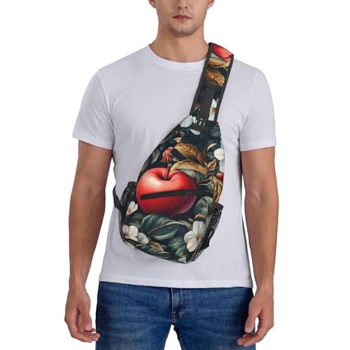 Mochila bandolera unisex estampado flor manzana ligera para viaje miniatura 7