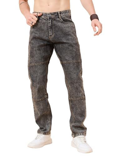 Image of STUDIO NEXX Men's Loose Fit Jeans | Stretchable | Jeans for Men | Contrast Stitch Jeans | Panelled Stitch