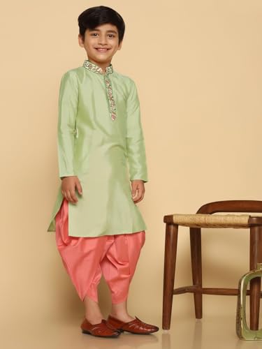 Boy's Kurta- Regular Fit with Mandarin Collar|Traditional Indian Festive Wear3