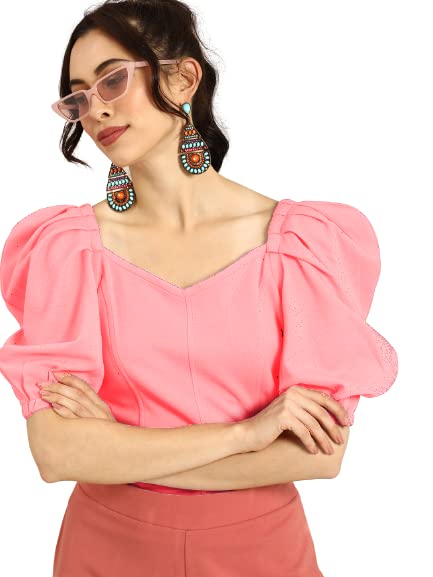 Image of Women's & Girl's Solid Short Sleeve Crop Top (LY-TopD6 Variation)