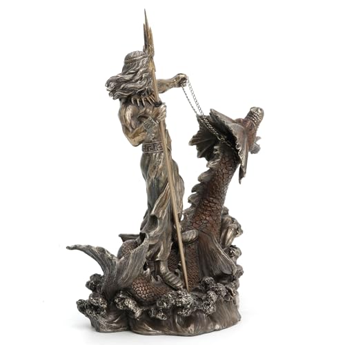 Figura de Poseidón 9 1/4 in Resina con Acabado Bronce miniatura 5
