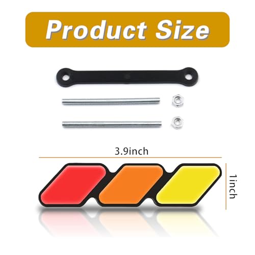 Image of ijuicy 1 PC TRD Tri-Color Grille Decor Badge Emblem, Car Truck Label Decoration Accessories, Compatible with Tacoma 4Runner Tundra Sequoia Rav4 Highlander (Yellow & Orange & Red)