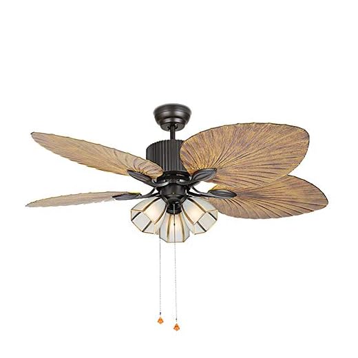 52" Bali Breeze Ceiling Fan with Remote Control, Artisan Hand-Carved Wooden Blades, Bronze