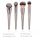BBL 4pcs Luxury Champagne Gold Makeup Brush Set, Premium Synthetic Foundation Blending Powder Liquid Cream Buffing Tapered Concealer Contour Face Kabuki Make Up Brushes cosmetics tools applicator