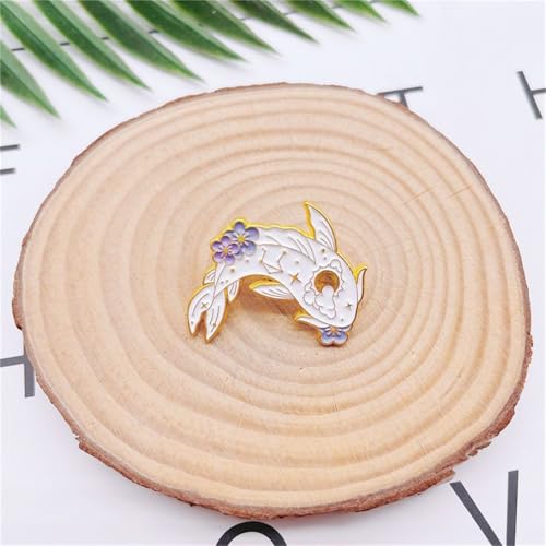 Image of 2Pcs coadipress Lovely Fish Brooch Enamel Lapel Brooches Pin Set Cute Cartoon Koi Fish Pins for DIY Backpacks Clothes Bags Jackets Hat Jewelry Accessories Gift