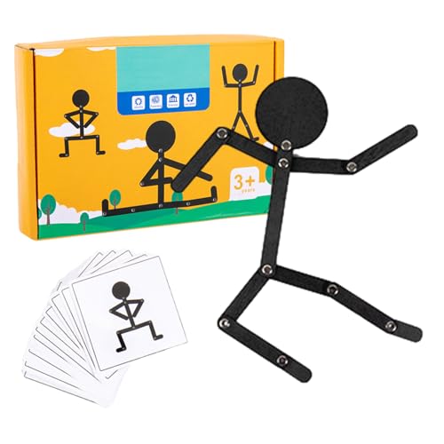 Wood Robot Toy - Adjustable Wooden Man Robots, Montesori Interactive Play Set with 24 Cards, 48 Action Travel Toys | Durable Educational Robot, Cognitive Skill Builder, Fun Creative Toy For Kids, Boy Wood Robot Toy - Adjustable Wooden Man Robots, Montesori Interactive Play Set with 24 Cards, 48 Action Travel Toys | Durable Educational Robot, Cognitive Skill Builder, Fun Creative Toy For Kids, Boy