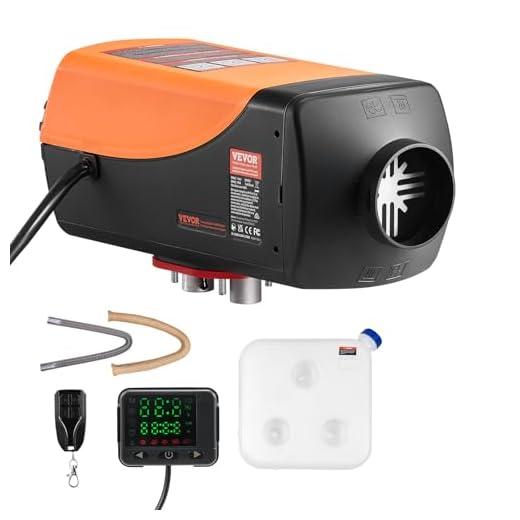 VEVOR Calentador de Aire Diésel CC 12-24 V 8 kW Consumo 0,18-0,37 L/h Calefacción Estacionaria 8-36°C Ajustable con Control Remoto Pantalla LCD a Color Tanque de Combustible 10 L para Camión, Barco