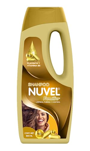 Cuidado Para El Cabello, Beauty Nuvel Shampoo Fuerza y Control con Placenta y Pro Vitamina B5, Delicioso Aroma, 800 ml