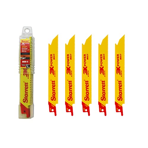 Starrett Multi Purpose Reciprocating Saw Blade - 5 Pieces B610-5 Bi-Metal 150 mm/6" Inch 10TPI Unified Shank - Compatible with Bosch Dewalt Makita & Many Others 1 Starrett Multi Purpose Reciprocating Saw Blade - 5 Pieces B610-5 Bi-Metal 150 mm/6" Inch 10TPI Unified Shank - Compatible with Bosch Dewalt Makita & Many Others