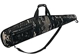 RAVOINCC Rifle Case Soft Shotgun Cases - Water Resistant Gun Carry Bag for Scoped Rifles with 3 Accessory Pockets Adjustable Shoulder Strap Available Length in Black Camo 52 Inch
