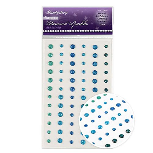 Hunkydory Glitter Diamond Sparkles Self-Adhesive- Blue Sparkles Glittering Gemstones GEM224