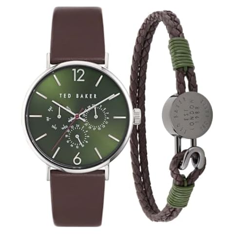 Ted Baker Gents Brown Leather Strap Watch & Leather Bracelet Box Set (Model: BKGFW23069I) Cover