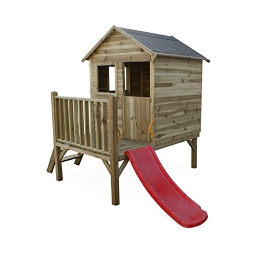sweeek Alice's Garden - Maisonnette en Bois 2m² - Magnolia - cabane pour Enfant en pin Autoclave