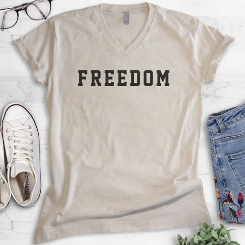 EVERTREE CLOTHING Freedom V-Neck T-Shirt, Unisex Women's Men's Vneck Shirt, Patriotic Shirt, Patriot Shirt2