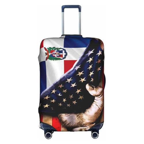 America And Dominican Republic Dominicans Republic Flag Travel Luggage Cover Washable Suitcase Case Suitcase Protector Fit Luggage Cover Medium