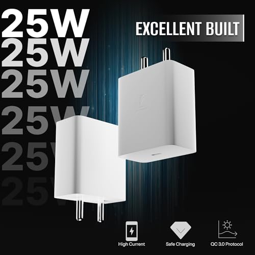 Image of AILKIN 25W GaN USB-C Superfast Charger Adapter Compatible with Samsung Galaxy S /A /M /F /Z Series-Compatible with S25 /S24 /S23 /S22 Ultra /S21 /21FE /S20 /Note /M54 /M53 5G /M33 /M23 /A34 /A54 5G /A13 & More(White)
