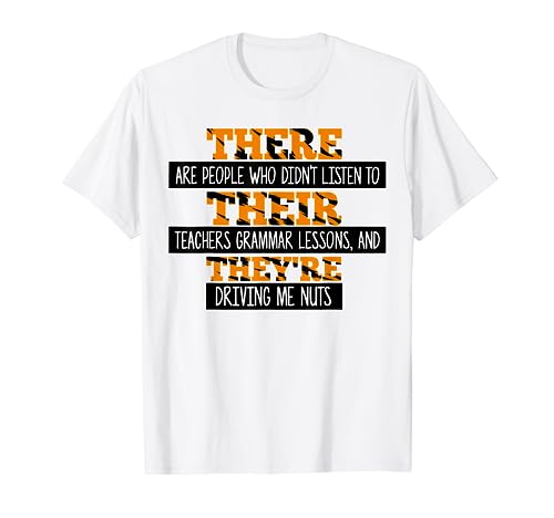 Allí Son Gramática Inglesa Negro Profesor Leopardo Camiseta