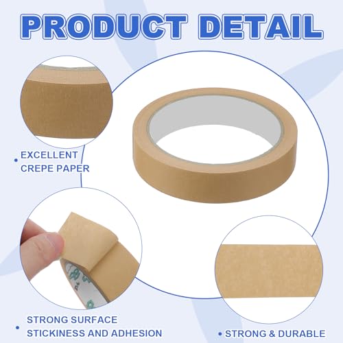 Image of MECCANIXITY Masking Tape 0.8 Inch x 21 Yard Painter's Tape Brown Paint Tapes for DIY Crafts Arts Drawing Decoration Labeling Car Painting Artist Teachers, Pack of 6