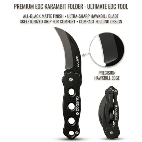 Image of Portable Folding Pocket Tool with Carabiner Clip, Compact Outdoor Utility Cutter for Camping, Hiking & Everyday Use