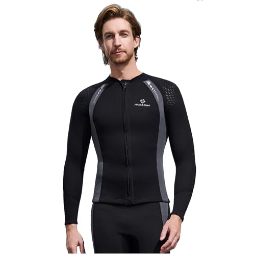 Chaqueta de neopreno BERFAR de 3mm para buceo con manga larga y cierre frontal, top para deportes acuáticos miniatura 1