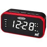 Jensen JEP-150 AM/FM Band Clock Radio with Weather Alert, Multicolor