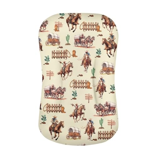 Image of Zanxiantu Weastren Horse Baby Lounger Cover Pillow for Newborn White Baby Nest Pillow Snuggle Me Lounger Cover Breathable for Boys Girls