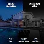 2K Solar Security Cameras Wireless Outdoor, 2PCS Outdoor Camera Wireless with 360° View, Cameras for Home Security with Color Night Vision/2-Way Audio, 2.4GHz Wi-Fi Only - Image 4