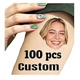 Custom Temporary Tattoos Bulk 100 pcs, Personalized Temporary Tattoos, Waterproof Fake Tattoos Set, Funny Temporary Tattoo for Parties, Weddings, Events (4 * 4 IN)