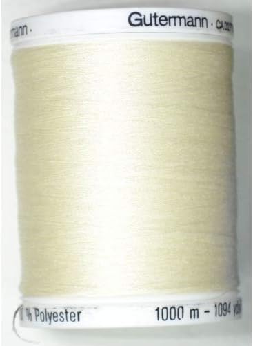 Gutermann Sew All Polyester Thread, 1000Mtr, Ivory (0001),5.5 x 4 x 4 cm, 5,5 x 4 x 4 cm