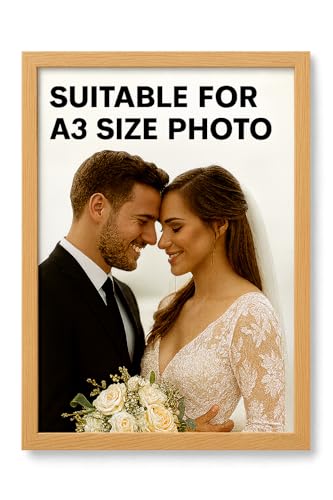 A3 Wooden Photo Frame - 297x420mm / 29.7x42cm / 11.7x16.5inch Picture Frame (Oak, A3 (42x29.7) cm)