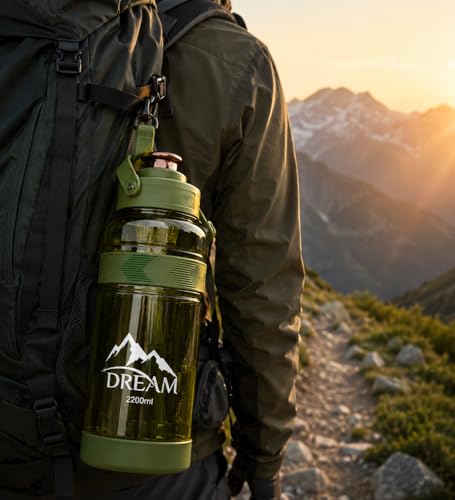 Image of Ryaco Delzon 2.2 Litre Gym Water Bottle, BPA-Free Plastic Large Sports Sipper Bottle for Men & Women, Stylish Reusable Hydration Bottle for Workout, Fitness, Running, Travel & Outdoor