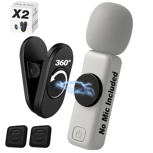 Magnetic Clip for Wireless Lavalier Microphone with Leather Magnetic Mount – 360° Strong Mic Magnet Mount for Mini Mic Pro, MAYBESTA, Bulatry, PQRQP – Invisible Hands-Free Mic Holder for Shirt