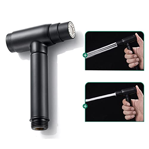 Pulvérisateur de bidet en laiton noir avec vanne d'angle double commande design