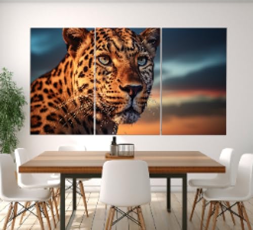 Portrait de leopard impression sur toile decoration murale cadre 20x30 cm - 3