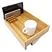 KAGURA BAMBOO Bedside Caddy Bunk Bed Shelf | Contemporary Floating Dorm Rail Side Tray | Minimalist Top Corner Attachable Table with Ipad, Tablet or Phone Stand Holder