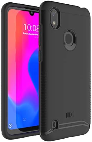 TUDIA DualShield Designed for Visible ZTE Blade A7Prime Case, [Merge] Shockproof Tough Dual Layer Hard PC Soft TPU Slim Protective Case - Matte Black