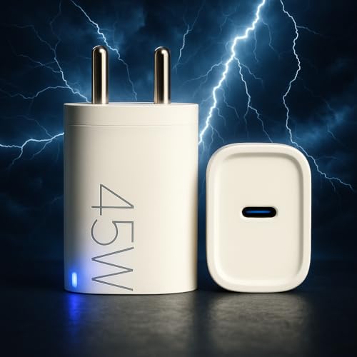 Image of 45W Type C Turbo Power Charger Adapter Compatible with Motorola Edge 60 Pro /Fusion /Edge 50 Fusion /Edge 50 Ultra /50 Pro /Razr 50 Ultra /Moto G45 /G54 /Moto E40 /Moto G35 & Support Other USB C Devise, White