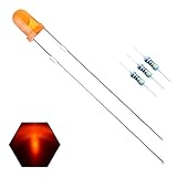 EDGELEC 100pcs 3mm Orange Lights LED Diodes (Orange Lens) Diffused Round Lens 29mm Long Lead (DC 2V) +100pcs Resistors (for DC 6-12V) Included,Bulb Lamps Light Emitting Diode