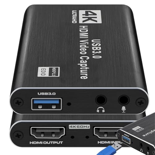 Capturadora Video. Capturadora HDMI. 4K Loop-out 1080P 60FPS/2K 30FPS. USB 3.0 de Alta Velocidad. Capturadora Switch/PS5/cámara/PC/OBS. De hdmi a USB 3.0. ALBURANⓇ