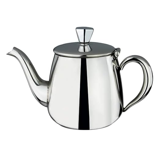 Cafe Ole PT-013 Premium Silver Teapot, Stainless Steel, 13 Ounces