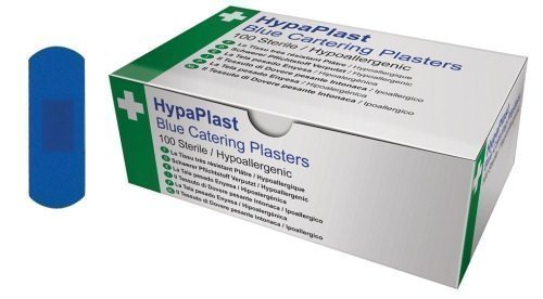 Steroplast Blue Detectable Plasters 2.5 x 7cm box 100 - Waterproof.