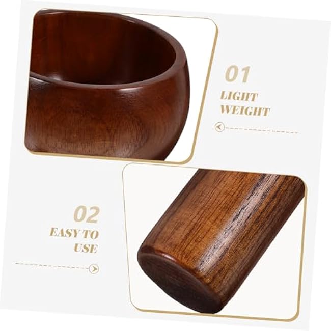 Wooden Pestle and Bowl Set for Grinding Avocado Salsa and Spices Kitchen Tool for Sauces and Seasonings Easy to Clean and Maintain